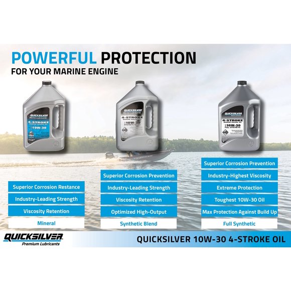 Quicksilver 8M0078616 FC-W 4-Stroke 10W-30 Marine Engine Oil