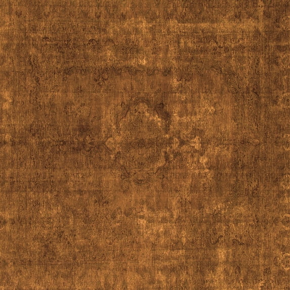Ahgly Company Indoor Square Abstract Orange Modern Area Rugs, 6' Square