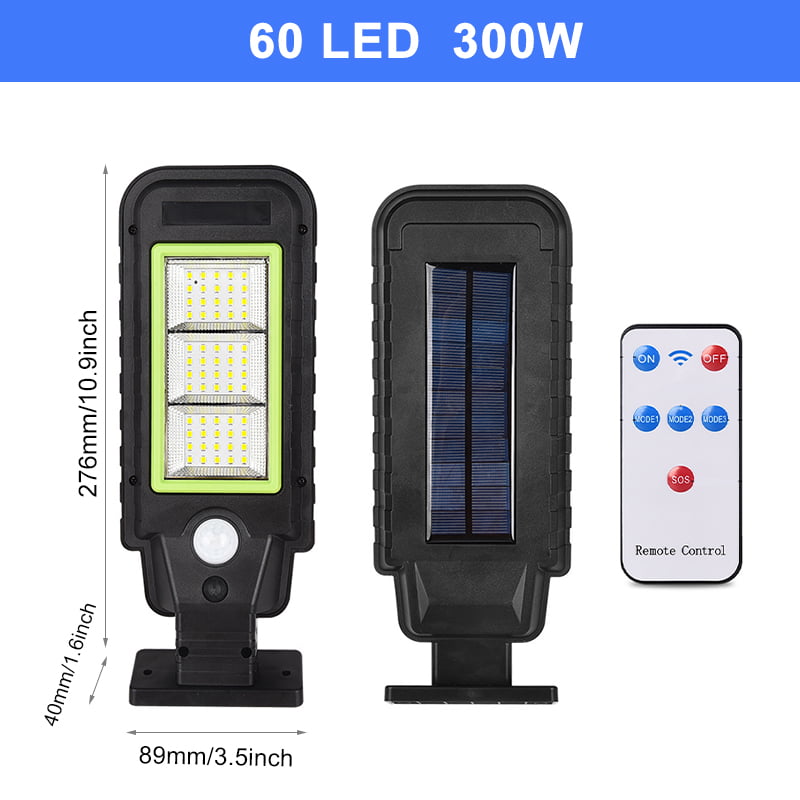 800W Solar Street Light Motion Sensor Waterproof Remote Control Wall Lamps 