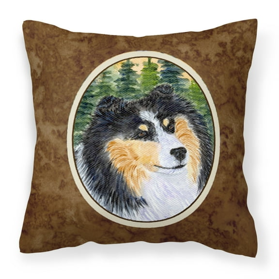 Carolines Treasures SS8140PW1414 Sheltie Fabric Decorative Pillow, 14Hx14W, multicolor