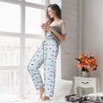 thumbnail image 4 of Uemuo Rabbit In The Rain Pattern Women's Wide Leg Palazzo Lounge Pants with Pockets Light Weight Loose Comfy Casual Pajama Pants-Large, 4 of 9
