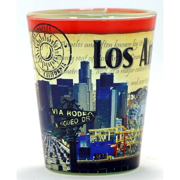 Los Angeles California Stamp Design Shot Glass