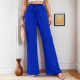 thumbnail image 2 of acuever Women's Drawstring Comfort Pants High Waist Loose Fit Summer Trousers with Side Pockets Casual Work Bottoms for Women, 2 of 5