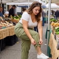 thumbnail image 3 of Agnes Orinda Women's Plus Size Pant Drawstring Elastic Waist Cargo Pants with Pockets 2X Army Green, 3 of 10