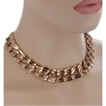 thumbnail image 4 of Ky & Co Rose Gold Tone Wide Double Curb Chain Link Necklace 18" Ladies Adult Female Women, 4 of 6