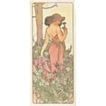 thumbnail image 2 of Alphonse Mucha 8x14 Gold Ornate Wood Frame and Double Matted Museum Art Print Titled - The Carnation (1897), 2 of 4