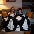 thumbnail image 4 of Halloween Fleece Blanket 78x59in Soft Throw for Couch Bedroom, Warm Plush Flannel Blanket with Halloween Print, Lightweight Home Decor Gift by OVFUIZ, 4 of 9