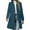 Blue, variant on Women's Winter Wool Coats Long Sleeve One Buttoned Pea Coats Notched Lapel Jackets Mid-Length Windproof Overcoat White L(L)