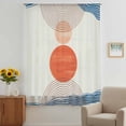 thumbnail image 3 of Boho Geometric Sheer Curtains 63 Inches Long, Modern Abstract Art Striped Circle Light Filering Curtains, Breathable Simi Curtain Privacy Drapes for Living Room Bedroom Lightweight Window Treatment, 3 of 9