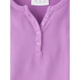 thumbnail image 3 of The Children's Place Girls Long Sleeve Sueded Rib Henley Top, Sizes XS-XXL, 3 of 3
