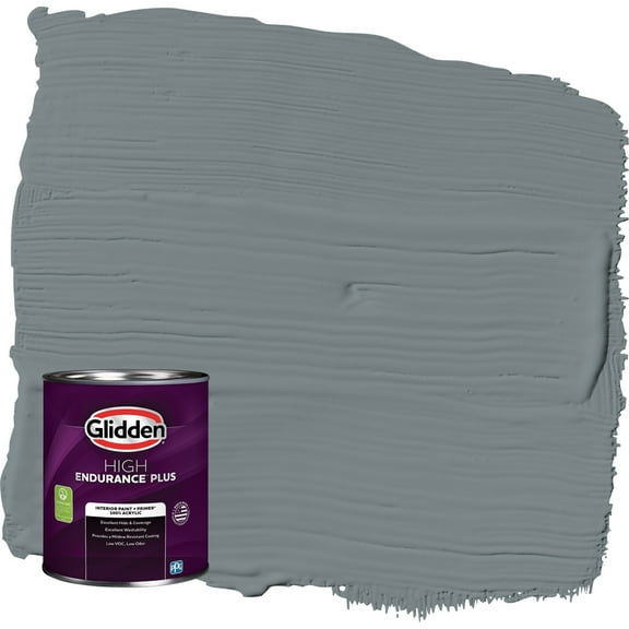 Glidden HEP Garrison Gray / Grey Eggshell Interior Paint with Primer, 1 Quart