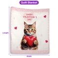 thumbnail image 5 of Happy Valentine's Day American Shorthair Brings Love Heart Quilt Blanket Cat Lover Kitten Owner Gifts Cozy Comforter Throw Blanket - 02028, 5 of 5