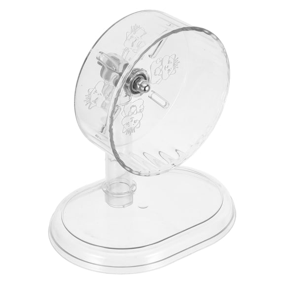 GETAJGHSD Clear Plastic Silent Hamster Wheel with Stand for Night Use Small Pet Exercise
