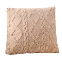 LAMIRO Christmas Throw Pillow 18X18 Inch,Soft Plush Faux Wool Couch Pillow Decorative Farmhouse Boho Throw Pillows for Sofa Living Room Bed Decorative Throw Pillows for Bed(Beige)
