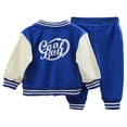 thumbnail image 2 of Alvivi Baby Boys Baseball Sport Outfits Toddler Shirt+Button Down Jacket+Trousers Athletic 3pcs Clothes Set Blue 2-3 Years, 2 of 7