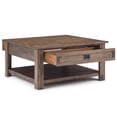 thumbnail image 4 of Pemberly Row Table Basse Carrée Rustique de 38 Pouces en Bois d'Acacia Massif, Brun Rustique, 4 of 8