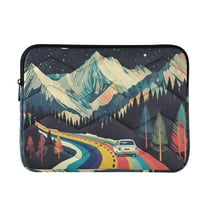 FORMRS 15-15.6 inch Laptop Sleeve Case Soft Carrying Quilted Computer Bag Cover, Evening Mountain Road