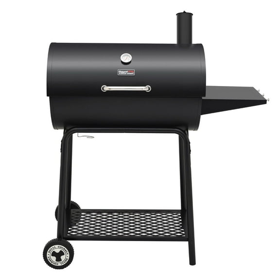 Barrel Charcoal Grill with Side Table Outdoor BBQ Barbecue Cooker