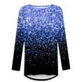 thumbnail image 5 of EQWLJWE Sequin Tops for Women Plus Size Sparkly Glitter Party Tops Blouse Crewneck Gradient Print Long Sleeve Dressy Shirt for Dance Party Nightclub Blue(S-5Xl), 5 of 5