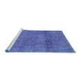 thumbnail image 2 of Ahgly Company Machine Washable Indoor Square Abstract Blue Modern Area Rugs, 5' Square, 2 of 4