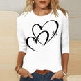 thumbnail image 2 of TaTaai Women's A 3/4 Sleeve Christmas Printed Round-neck Top Gift, 2 of 6