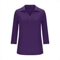 thumbnail image 7 of Horkkom Work Blouses for Women V Neck Solid Color 3/4 Length Sleeve Tops Casual Dressy Tunic Tops L, 7 of 7