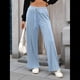 thumbnail image 4 of Pantalones Deportivos de Pierna para Mujer, Cintura Alta, Holgados y con Cordón Ajustable Azul XXL, 4 of 9