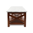 thumbnail image 3 of Contemporary Home Living 43.5" Brown and White Rectangular Italian Carrara Marble Coffee Table, 3 of 8