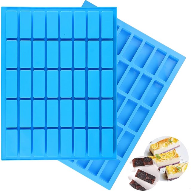 Moldes de silicona para caramelos, 1 paquete de 40 cavidades, rectángulo estrecho, moldes de chocolate para gominolas, trufas, pralinés, caramelos, moldes para bandejas de cubitos de hielo