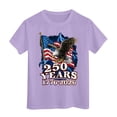 thumbnail image 5 of mgoYE 250 Years America Anniversary Shirt Girls Boys 250th Independence Day Birthday Shirt USA Flag Star and Stripes Shirt for Kids(Purple,9-10 Years), 5 of 5