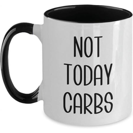 

HollyWood & Twine Keto Coffee Mug Weight Loss Gifts Fitness Gift Ideas Not Today Carbs Diet Cup 11 oz Accent Mugs