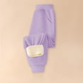 thumbnail image 4 of Piuwrlz Kids Thick Plush Pants Girls Boys Long Fleece Joggers Cotton Velvet Solid Color Tight Purple Size 11 Years, 4 of 8
