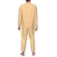 thumbnail image 3 of Mens Pajamas Set - Beige Comfy Long Sleeve Button Up Pajama Sets for Men 2 Piece, Soft Sleepwear Nightwear Pjs Lounge Sets for Men with Pockets, 3 of 5