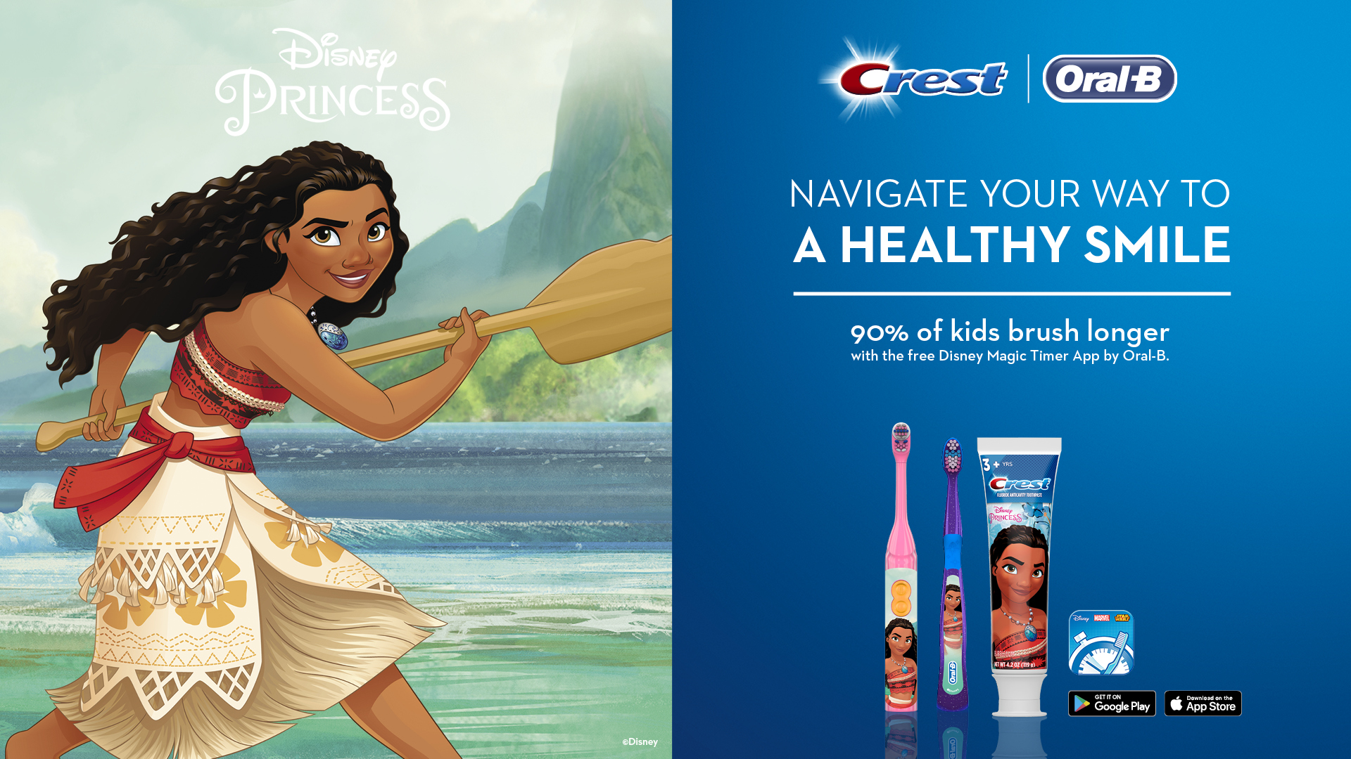 Oral-B Kid's Battery Toothbrush Featuring Disney's Moana, Full Head, Soft, for Children 3+ - image 7 of 10