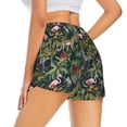 thumbnail image 2 of Uemuo Flamingos And Palm Leaves Pattern Women's Athletic Shorts High Waisted Running Shorts with Liner Pockets Gym Elastic Workout Shorts-Medium, 2 of 9