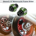 thumbnail image 2 of Unique Bargains 0.59" Motorcycle Slider Frame Aluminum Alloy Plastic Wheel Fairing Protection Crash Pad Protector Guard 2.13" 2.56"  Green 2 Pcs, 2 of 7