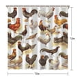 thumbnail image 5 of Vintage Rooster & Wildflowers Shower Curtain - Waterproof Farmhouse Chicken Art Bath Drape - 72x72 Inch Quick-Dry Polyester with Metal Grommets, 5 of 5