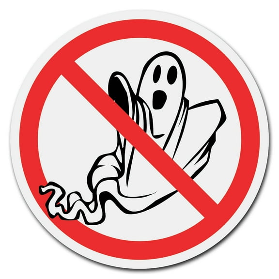 SignMission C-16-CIR-WS-No Ghosts Corrugated Plastic Sign with Stakes 16 in. Circular - No Ghosts