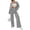 Gray, variant on Women'S 2 Piece Outfits Sweatsuit Zip Up Long Sleeve Sweatshirt with Wide Leg Sweatpants