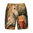 thumbnail image 4 of Lsque Mens Swim Trunks Countryside Fruit White Horse Pattern - Bathing Suit Compression Liner - Beach Swim Shorts Swimwear - (S-3XL) - Stretch Quick Dry -Medium, 4 of 9