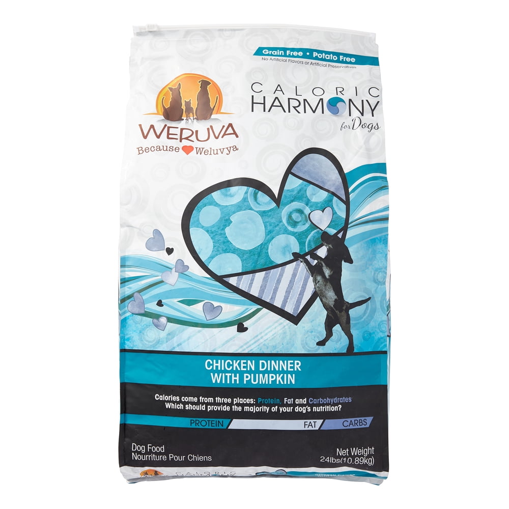 Weruva Caloric Harmony GrainFree Chicken Dinner with Pumpkin Dry Dog Food, 24 Lb