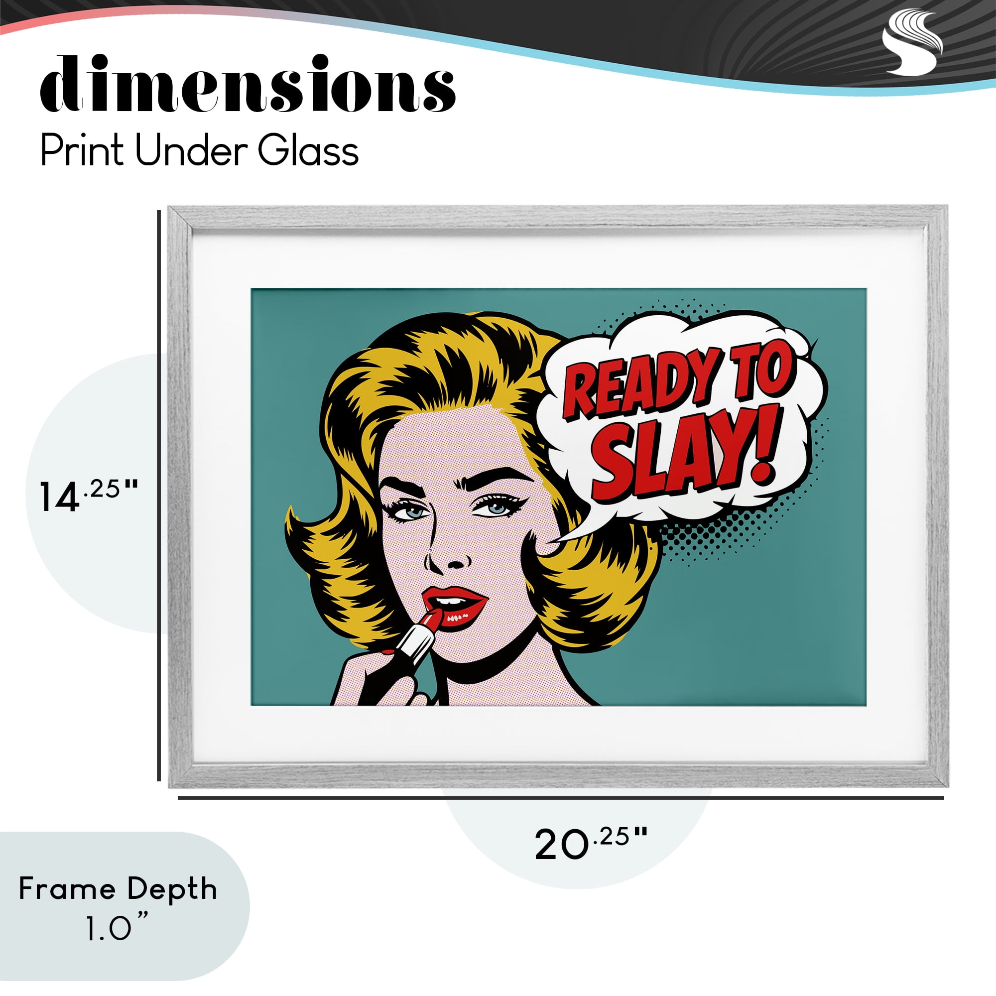 Stupell Industries Ready To Slay Pop Lipstick Gray Framed Print Under Glass, design by Andreas Magnusson