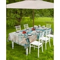 thumbnail image 4 of Fsddascl Teal Starfish Coastal Outdoor Tablecloth - 60x84 Inch Rectangle Dining Table Cover, Summer Beach Nautical Retro Waterproof Outdoor Table Cloth with Umbrella Hole & Zipper for Picnic/Patio, 4 of 7
