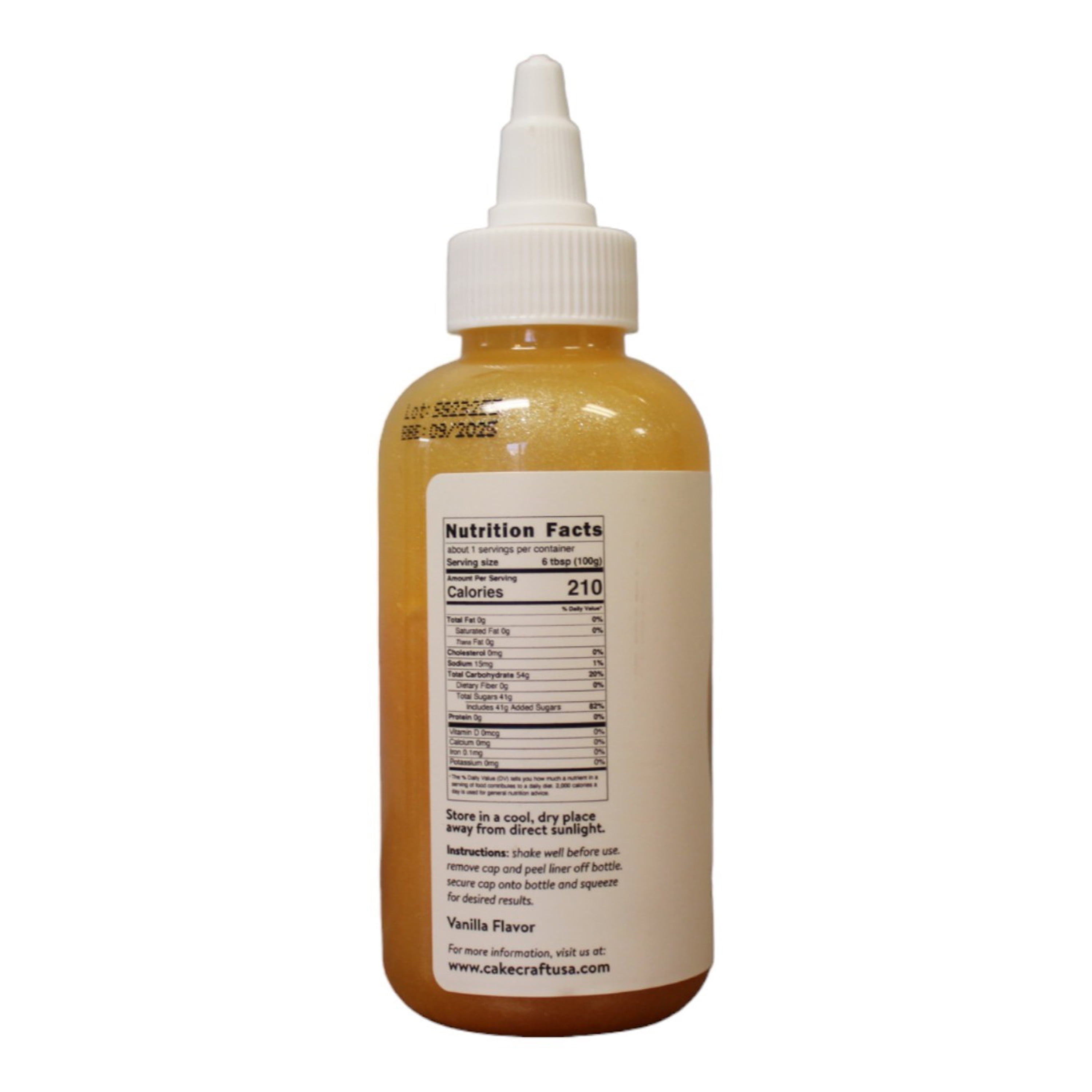Cake Craft Gold Sparkle Gel, Vanilla Flavored Icing, 5 oz. Bottle