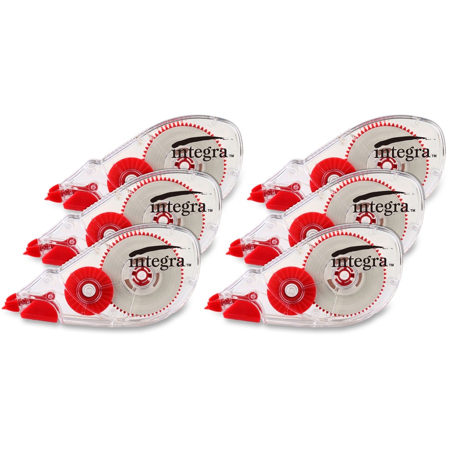 Integra Dispensing Correction Tape - Holds Total 1 Tape(s) - White - 6 / Pack