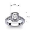 thumbnail image 5 of SuperJeweler 1 1/2 Carat Octagon Shape Moissanite and Halo Diamond Ring In Sterling Silver For Women, 5 of 6