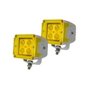 Race Sport RSSS3X3PR-W - WHITE- Street Series 3x3 4-LED Cube Spot Lights Boxed in Pair (Pair) 32-Watts Total & 2800 LUX