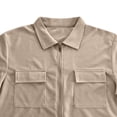 thumbnail image 6 of Ecqkame Mens Short Sleeve Jackets Solid Lapel Collar Zip Up Lightweight Coats Casual Daily Outdoor Sports Outerwear Top Khaki S, 6 of 6