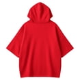 thumbnail image 5 of Women Hoodies Halloween Casual Ghost Print 3/4 Sleeve Festive Party Pullover Sweatshirt Tops Fall Winter Warm Outfit Red S, 5 of 5