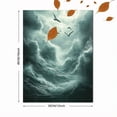 thumbnail image 3 of Qisvanset 12x16 Inch 2D Flat Framed Canvas Art, Bird Soar Stormy Cloud Moody Nature Serene Space Home Wall Decor, 3 of 5